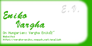 eniko vargha business card